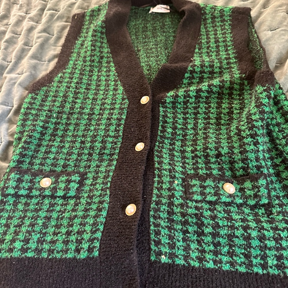 Mango Houndstooth Vest